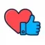 Heart or thumbs-up icon